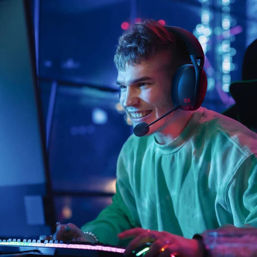Redragon H848 BT Wireless Gaming Headset - Lightweight - 7.1 Surround Sound - 40MM Drivers - Detachable Microphone - Multi Platforms for PC, PS5/4/3, Switch, Mobile