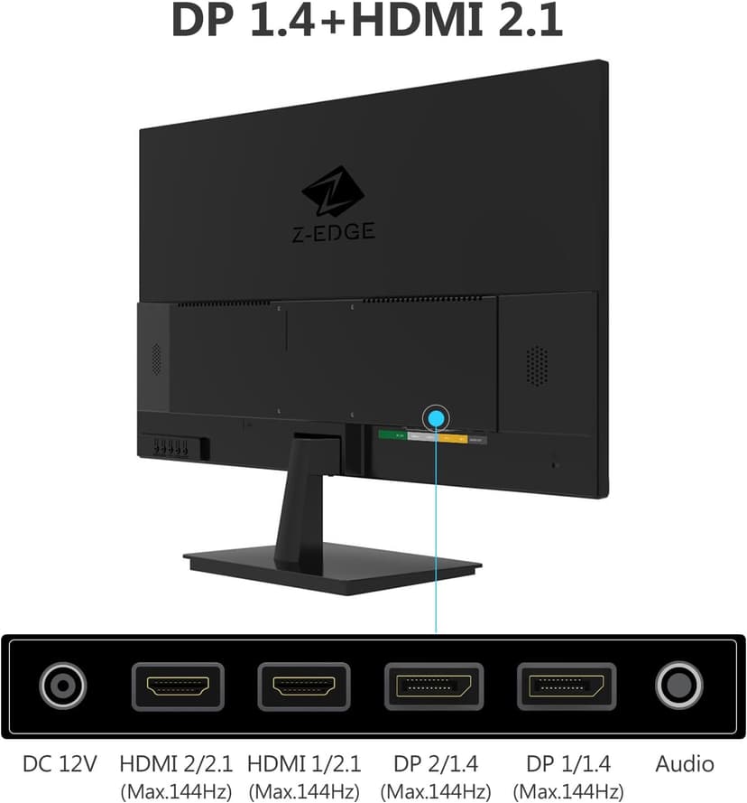 4K Monitor, Z-Edge 28 inch IPS Monitor, UHD 3840x2160 IPS Computer Monitor, 300 cd/m², 144Hz Refresh Rate, 1ms MPRT Response Time, U28I4K Ultra-Thin Bezel