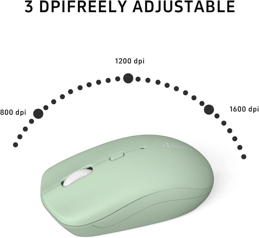 Wireless Keyboard and Mouse Combo, Full-Sized Wireless Keyboard and Adjustable DPI Mouse, 2.4GHz USB Receiver, Wireless Keyboard and Mouse for PC, Windows, MAC, Desktop, Laptop (Avocado Green)