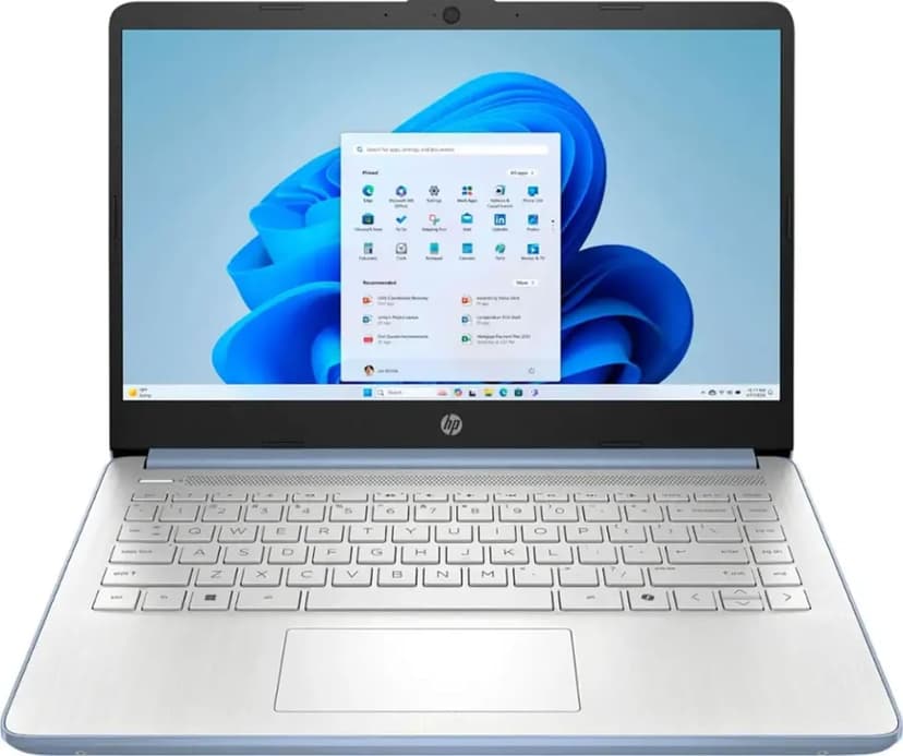 HP 2025 Laptop for Business & Student - Windows 11 Pro & Microsoft Office Lifetime | 14 inch HD | Intel Quad-core CPU | 16GB RAM, 128GB UFS, 256GB Micro SD | Sleek Design Light Computer | Sky Blue