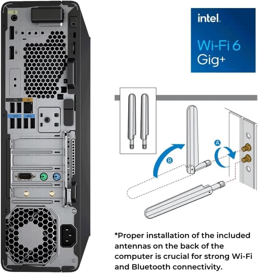 Vision Computers HP Z2 Small Form Factor G5 Workstation, Intel i3-10100, 8GB RAM, 256GB SSD +5 00GB HDD, Windows 11 Pro, WiFi & Bluetooth, Slim Wired SmartCard Keyboard & Wired Mouse