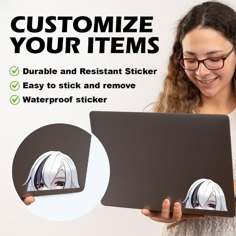 Genshin Impact Decal Stickers for Cars Laptop Skateboard Wall Decor UV Resistant (Arlecchino)