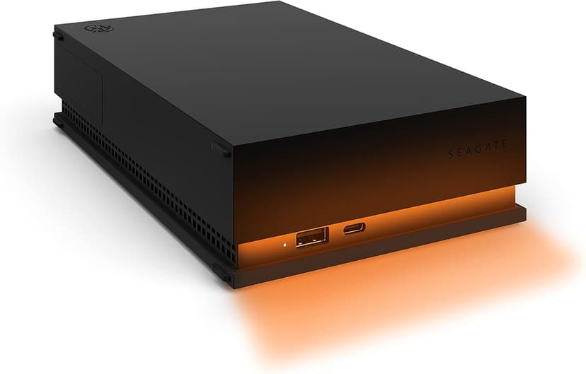 Seagate FireCuda Gaming Hub External Hard Drive HDD 8TB - USB 3.2, Customizable RGB LED lighting, Dual forward-facing USB for Desktop PC with Rescue Services (STKK8000400)
