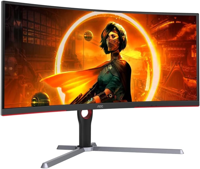 AOC CU34G3S 34" Frameless Curved Ultrawide Gaming Monitor, WQHD 3440 x1440, 165Hz 1ms, FreeSync Premium, Height Adjustable, 3-Year Zero-Bright-dot, Black