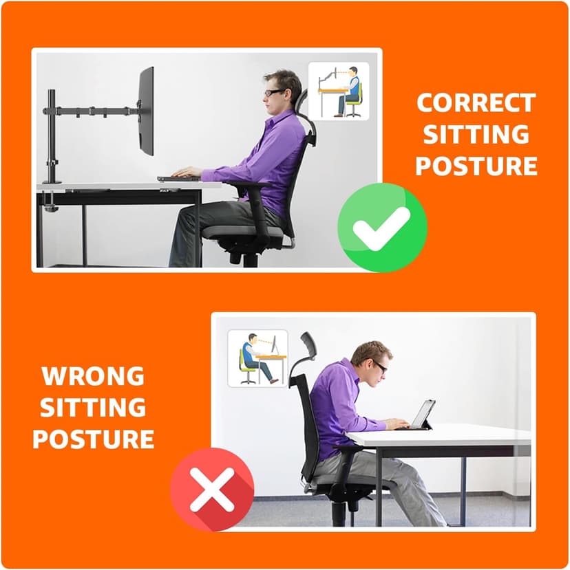 Amazon Basics Single Computer Monitor Stand with Tilt and Rotation, Height Adjustable VESA Desk Arm Mount, Steel, 30 inches, Black