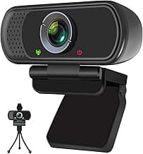 Full HD 1080P Webcam with Privacy Shutter and Tripod, Pro Streaming Web Camera with Microphone, Widescreen USB Computer Camera for Laptop Desktop