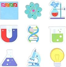 18 Pack Funny Science Sticky Notes, Cute Chemistry Note Pad Essentials Teacher Student Gifts Stationary Sticky Notepad Self Stick Memo Novelty Laboratory Notes for Lab School Supplies