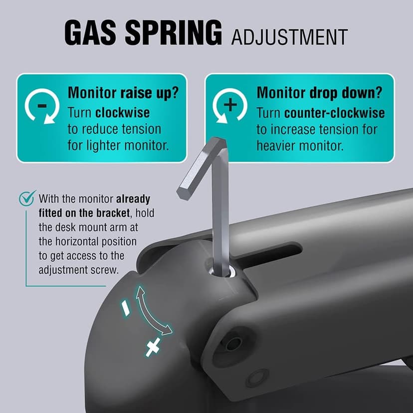 ELG Full Motion Swivel Dual Monitor Desk Mount Stand Gas Spring for Two Screens 17” to 35'' (4.4lbs to 19.8lbs Load for Each Display), Computer Monitor Stand F160N, Black