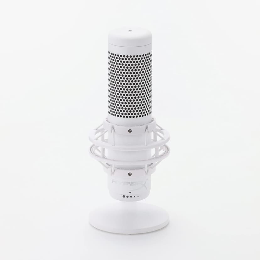 HyperX QuadCast S – RGB USB Condenser Microphone for PC, PS5, Mac, Anti-Vibration Shock Mount, 4 Polar Patterns, Pop Filter, Gain Control, Gaming, Streaming, Podcasts, Twitch, YouTube, Discord – White