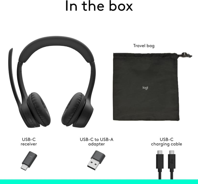 Logitech Zone 305 for Business, Wireless Bluetooth Headset with Microphone, for Microsoft Teams, Compatible with Windows, Mac, Chrome, Linux, iOS, iPadOS, Android