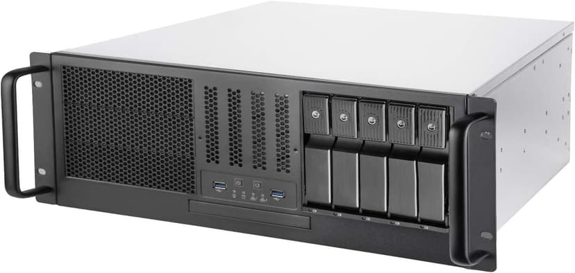 SilverStone Technology RM41-H08 4U Rackmount Server Case with 5 x 3.5 Hot-Swappable Bay and 3 x 5.25 Bays with USB 3.1 Gen 1 RM41-H08-x