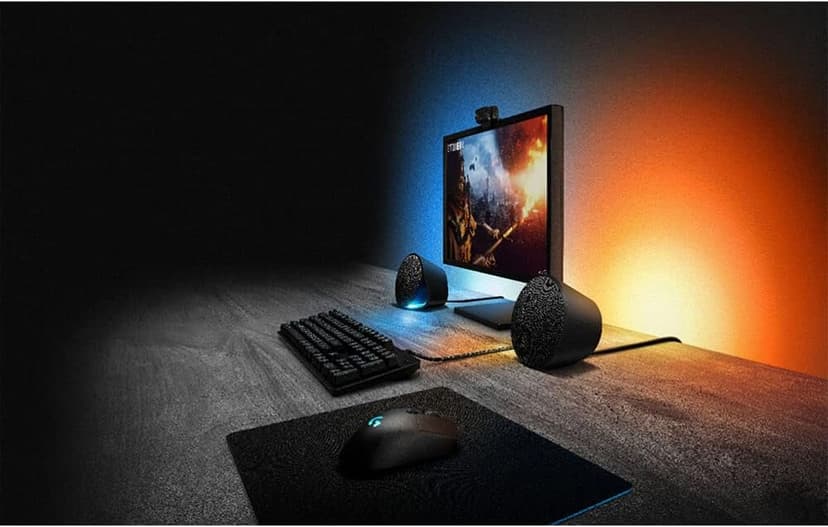 Logitech G560 PC Gaming Speaker System with 7.1 DTS:X Ultra Surround Sound, Game based LIGHTSYNC RGB, Two Speakers and Subwoofer, Bluetooth, USB, Immersive Gaming Experience - Black