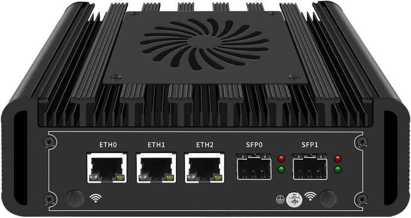 Mini PC N150 Firewall Hardware Intel 82599ES 2 x 10GbE SFP+, 3 x i226V 2.5GbE LAN OPNsense Appliance,AES-NI, 2HD, SIM Card Slot, M.2 WiFi Slot,NO RAM NO SSD