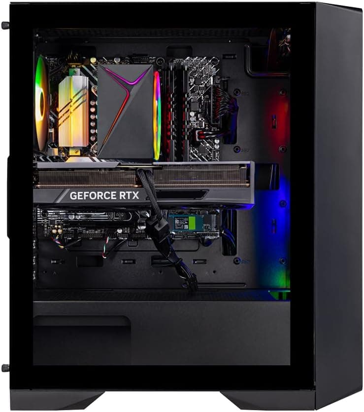 Skytech Nebula Gaming PC Desktop, Ryzen 5 5500 3.6 GHz (4.2GHz Turbo Boost), NVIDIA RTX 4060 8GB GDDR6X, 1TB SSD, 16GB DDR4 RAM 3200, 650W Gold PSU, Wi-Fi, Win 11 Home