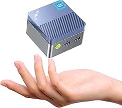 GMKtec Mini PC, G5 Micro Desktop Computer, 12th Gen Intel Alder Lake N97 (up to 3.60GHz) 12GB DDR5 256GB Hard Drive for Business, School, Office Sky Blue