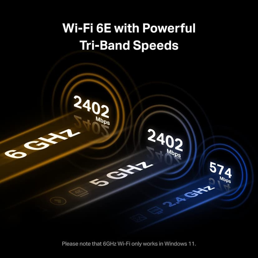 TP-Link WiFi 6E Intel AX210 AXE5400 PCIe WiFi Card for Desktop PC - (Archer TXE72E), Bluetooth 5.3, WPA3, 802.11ax Tri Band Wireless Adapter with MU-MIMO, OFDMA, Ultra-Low Latency, for Windows 10,11