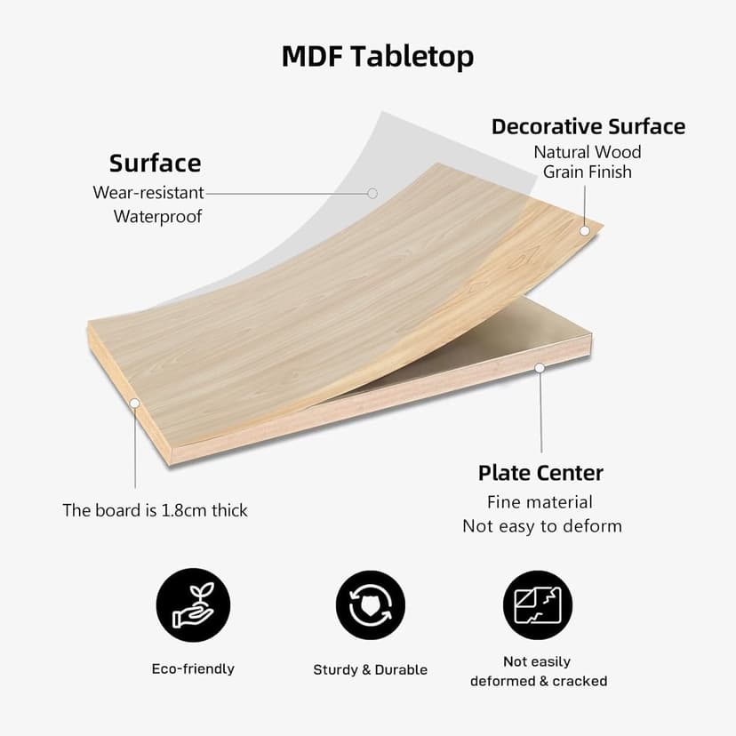 QLLY One-Piece Wood Tabletop, Replacement Board Desktop, Universal Countertop for Table and Workstation (Natural, 39.3x23.6 inch)