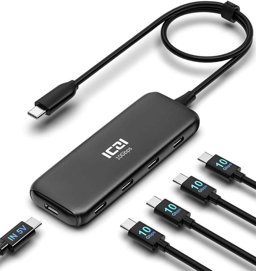 ICZI USB C Hub 3.2 10Gbps 4 Port Data Splitter for MacBook Pro/Air, iMac, Surface, Laptop, XPS, PC - Not Support Charging and Video Output