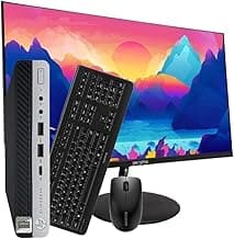 HP EliteDesk 800 G4 Mini PC | Intel Core i5-8500T | 16GB RAM | 512GB NVME | Windows 11 Pro | Wi-Fi | New 24in Monitor | Mini Desktop Computer (Renewed) (PC Plus Monitor)