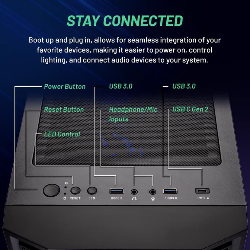 Skytech Gaming Shadow Gaming PC Desktop – Intel Core i7 13700F 2.1 GHz, NVIDIA RTX 4060, 1TB NVME SSD, 16GB DDR4 RAM 3200, 600W Gold PSU, 360mm AIO, 11AC Wi-Fi, Windows 11 Home 64-bit,Black