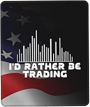 I'd Rather Be Trading Traders Forex Stocks Day Mouse Pad Durable Green and Environmentally Friendly Locked Edge for Men Women
