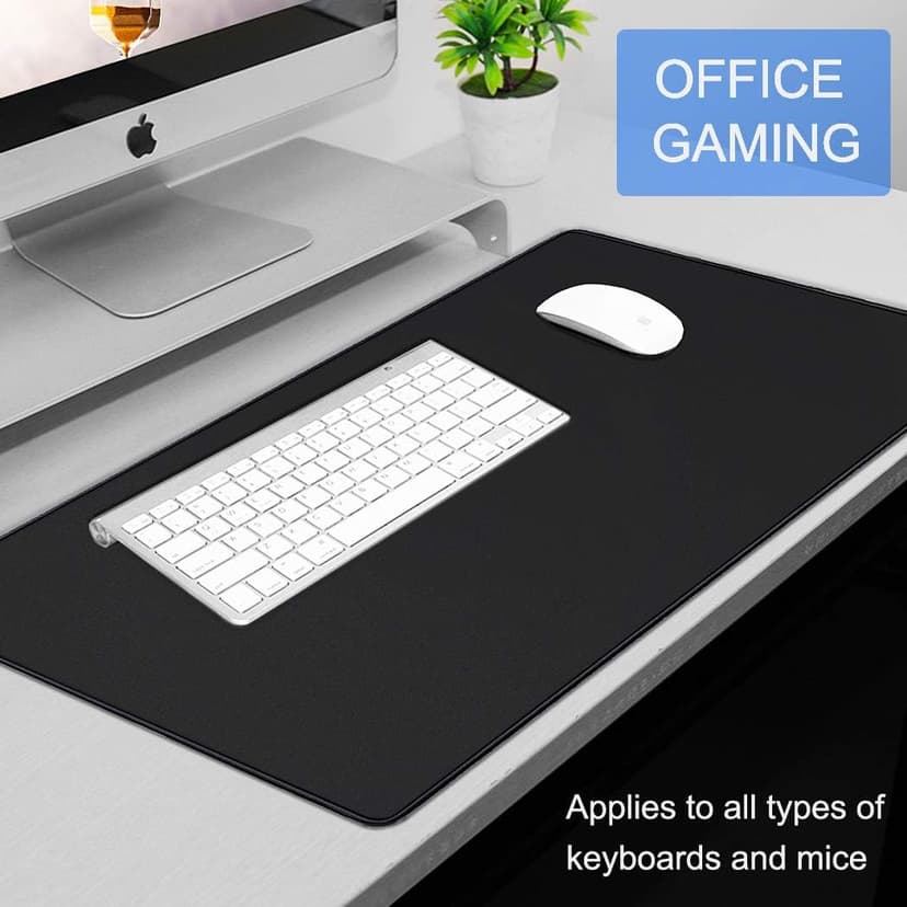 Large Gaming Mouse Pad, 31.5x15.7 inch Large Extended Computer Keyboard Mouse Mat, Water Resist Non-Slip Mousepad Rubber Base Long XXL Desk Mouse Pad for Work & Gaming, Office & Home, Black