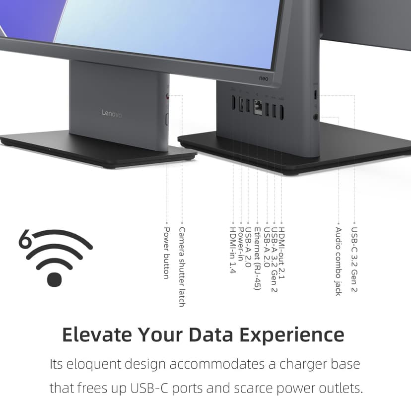 Lenovo ThinkCentre Neo 50a All-in-One Business Desktop, 27” FHD 100Hz Display, Intel Core i7-13620H, 32GB DDR5 RAM, 1TB SSD, Webcam, HDMI, Type-C, Wi-Fi 6, Wired Keyboard & Mouse, Windows 11 Pro