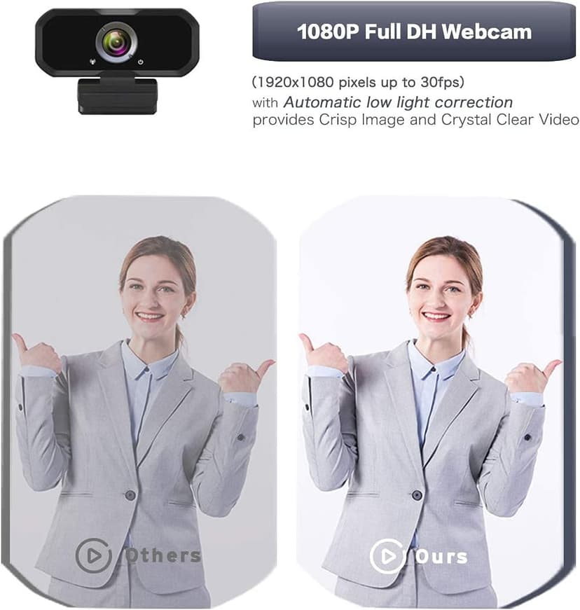 Webcam 1080p HD Computer Switch 2 Camera - Microphone Laptop USB PC Webcam with Tripod Stand, 110 Degree Live Streaming Widescreen Recording Pro Video Web Camera for Calling, Conferencing