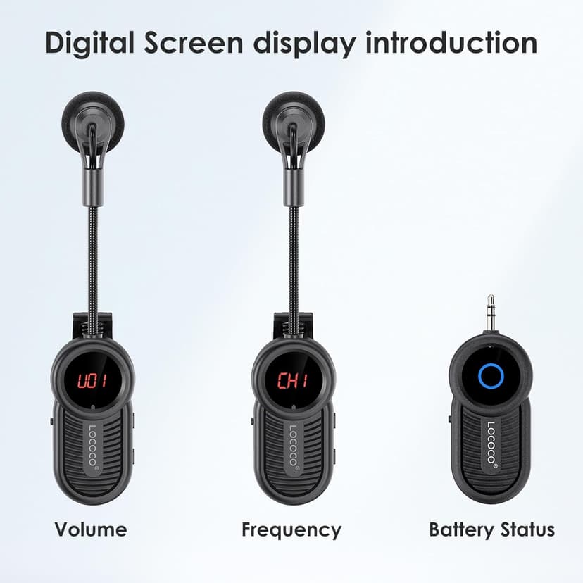 Wireless Saxophone Microphone System for Instruments: UHF Rechargeable Instruments Microphone Receiver and Transmitter - 160ft Range. Plug and Play - Clip-on Mics Suitable for Sax Trumpet, Trombone