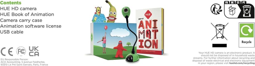 HUE Animation Studio: Complete Stop Motion Kit (Camera, Software, Book) for Windows/macOS (Red) with Carry Case