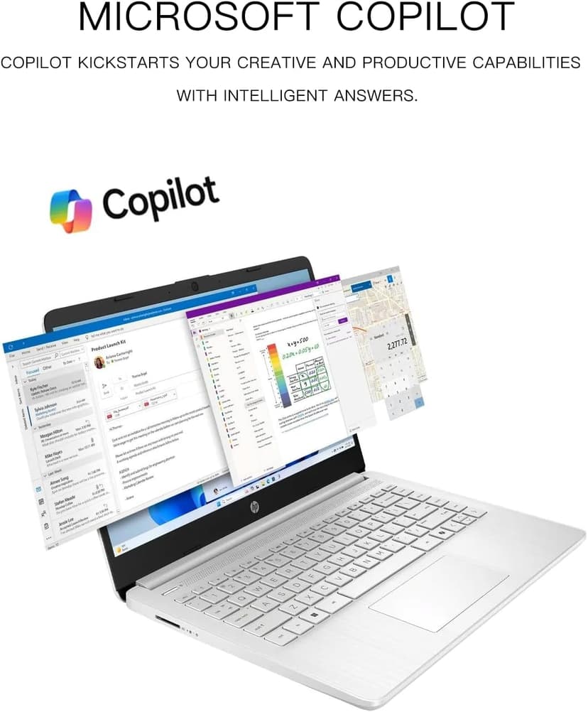 HP Student Business Laptop Computer - w/Microsoft Office Lifetime & External DVD Drive • 16GB RAM • 128GB UFS & 256GB Extend Micro SD • Intel 4-Core Processor • HD Display • Win11 Pro(Silver)