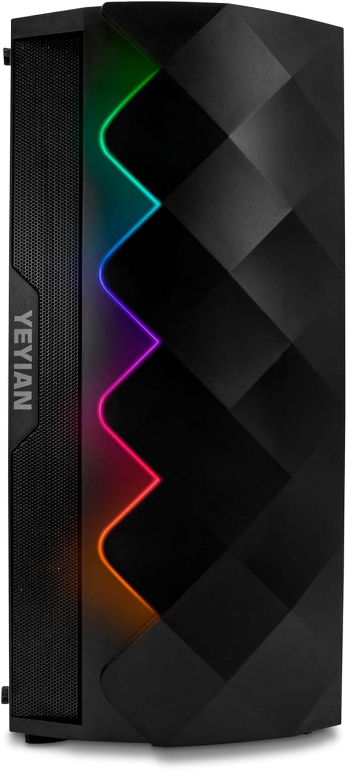 YEYIAN Shoge Gaming Computer - Intel 11th Gen i5-11400F 4.4 GHz, GeForce RTX 3060 Ti Gaming PC Desktop, 512GB NVMe SSD, 16GB DDR4 3200MHz RAM, Stock Fan, Win 11 Home, WiFi 6, 650W PSU