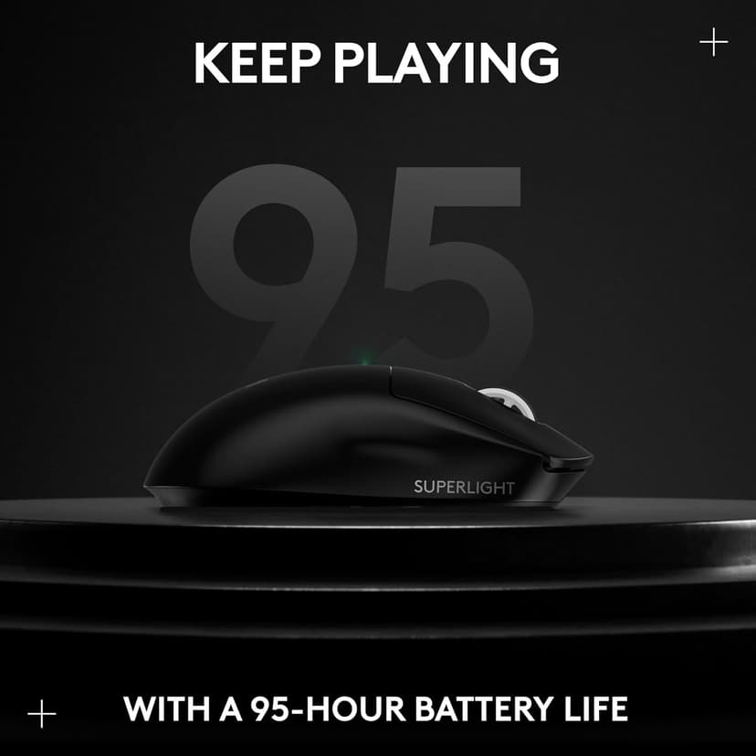Logitech G PRO X SUPERLIGHT 2 Wireless Gaming Mouse, 60g Pro-Grade with 5 Programmable Buttons, 44k DPI Sensor, 8kHz Report Rate, USB-C Charging for PC/Mac - Black