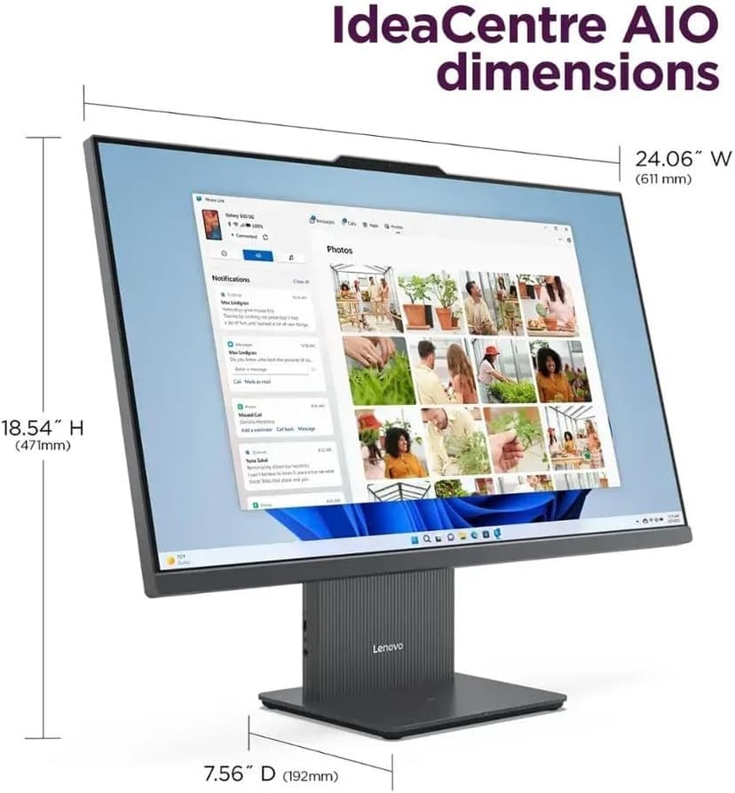 Lenovo ThinkCentre All-in-One Desktop Computer, 27" FHD IPS Display, 8-core Intel Core i5-13420H, 32GB DDR5, 1TB SSD, Wi-Fi 6, USB-C, HDMI in&Out, Wired KB&Mouse, Windows 11 Pro