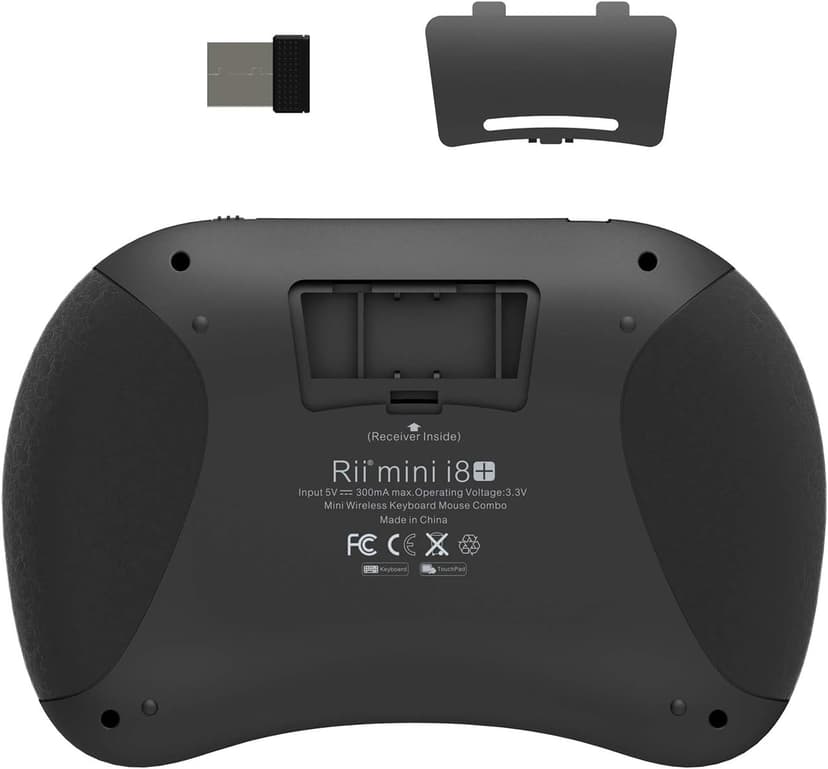 Rii 2.4GHz Mini Wireless Keyboard with Touchpad＆QWERTY Keyboard, Backlit Portable with Remote Control for Laptop/PC/Tablets/Windows/Mac/TV/Xbox/PS3/Raspberry Pi .(Black)