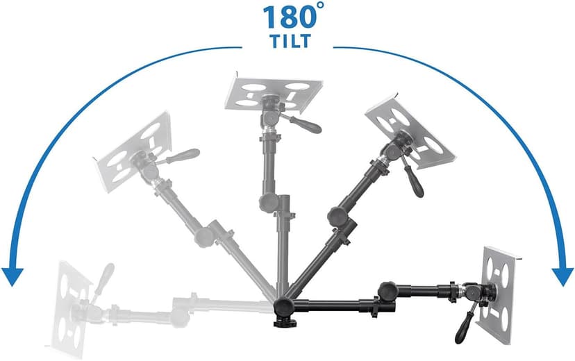Mount-It! Car Laptop Mount | No-Drill Laptop Vehicle Mount for Truck & Van Use at Front Passenger Seat | Adjustable Height Fits 12-15.4 Inch Screens, 9 Lbs Capacity, Full Motion and Lockable Joints