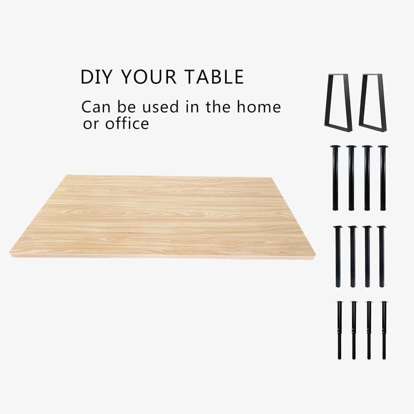 QLLY One-Piece Wood Tabletop, Replacement Board Desktop, Universal Countertop for Table and Workstation (Natural, 39.3x23.6 inch)