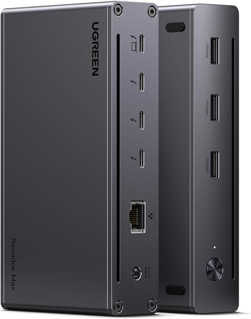 UGREEN Revodok Max 208 8-in-1 Thunderbolt 4 Dock - 40Gbps Hub, 3 x Thunderbolt 4, Dual 4K@60Hz or Single 8K Display, 85W Charging, Gigabit Ethernet, 3 x USB A 3.2 for Mac M1/M2/M3/M4 Pro/Max