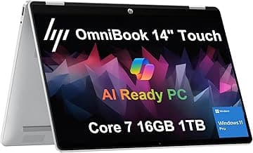 2025 HP OmniBook 5 Flip X360 2-in-1 Touchscreen AI PC Laptop (14" FHD+ IPS, Intel 10-Core 7 150U (> i7 1355U), 16GB DDR5, 1TB SSD) for Creator, Designer, 5MP IR Webcam, 21-Hr Battery Life, Win 11 Pro