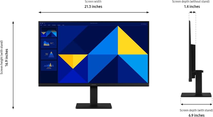 SAMSUNG 24" (S30GD) Essential Monitor with IPS Panel and Tilt Only Stand, 100Hz Refresh Rate, Ergonomic Design, Advanced Eye Care, Game Mode, LS24D304GANXZA