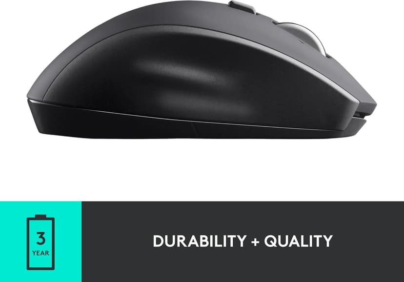 Logitech M705 Marathon Wireless Mouse, 2.4 GHz USB Unifying Receiver, 1000 DPI, 5-Programmable Buttons, 3-Year Battery, Compatible with PC, Mac, Laptop, Chromebook - Black