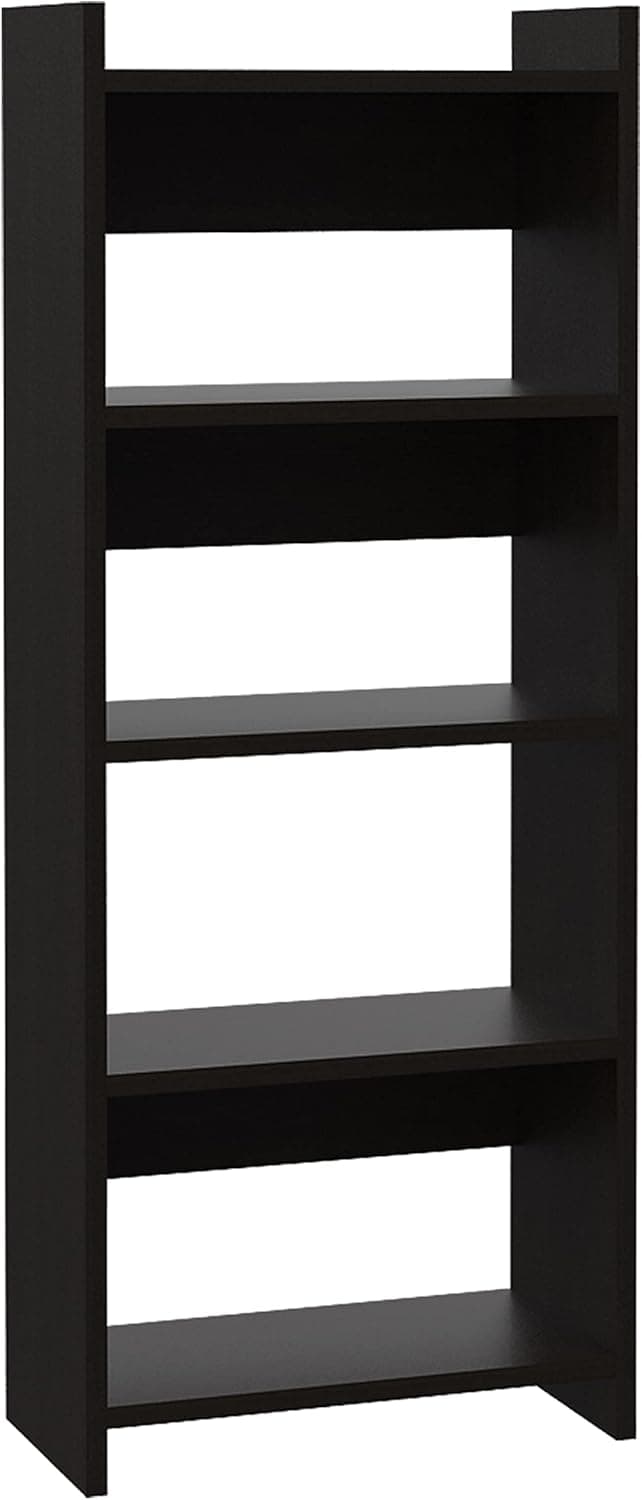 Home Office Set for Enhanced Productivity, Compact Design with Drawer, Desktop, and Five Shelves, Black