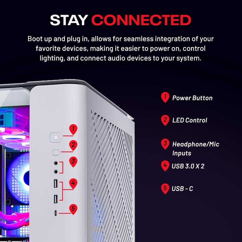 Skytech King 95 Gaming PC Desktop, Ryzen 7 9800X3D 4.7 GHz (5.2 GHz Turbo Boost), NVIDIA RTX 5070 Ti 16GB GDDR7, 1TB Gen4 SSD, 32GB DDR5 RAM 5600 RGB, 850W Gold PSU, 360mm ARGB AIO, Wi-Fi, Win 11