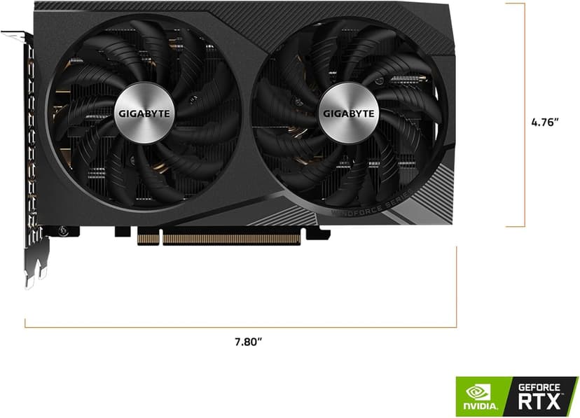 GIGABYTE GeForce RTX 3060 WINDFORCE OC 12G (rev. 2.0) Graphics Card, 2X WINDFORCE Fans, 12GB 192-bit GDDR6, GV-N3060WF2OC-12GD Rev2.0 Video Card