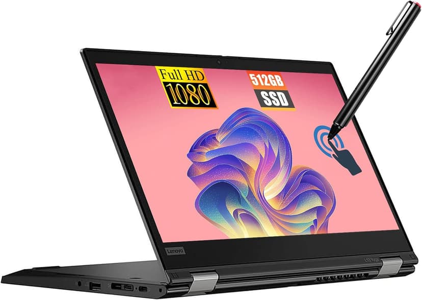 Lenovo ThinkPad L13 Yoga 2 in113.3 FHD Touchscreen Laptop, Core i5-10310 up to 4.4GHz, 16GB DDR4 RAM, 512GB SSD, Stylus Pen, WiFi, Win10 Pro (Renewed)