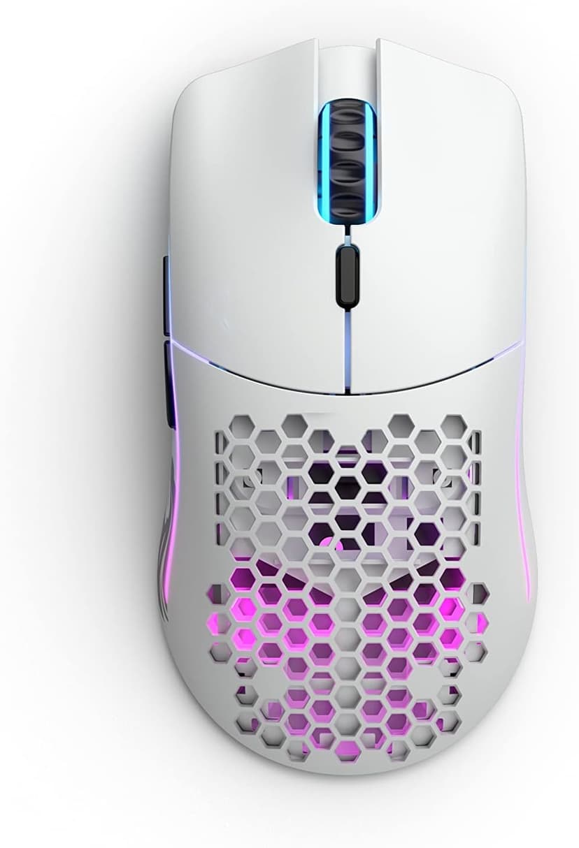 Glorious Model O Wireless Gaming Mouse - Superlight, 69g Honeycomb Design, RGB, Ambidextrous, Lag Free 2.4GHz Wireless, Up to 71 Hours Battery - Matte White