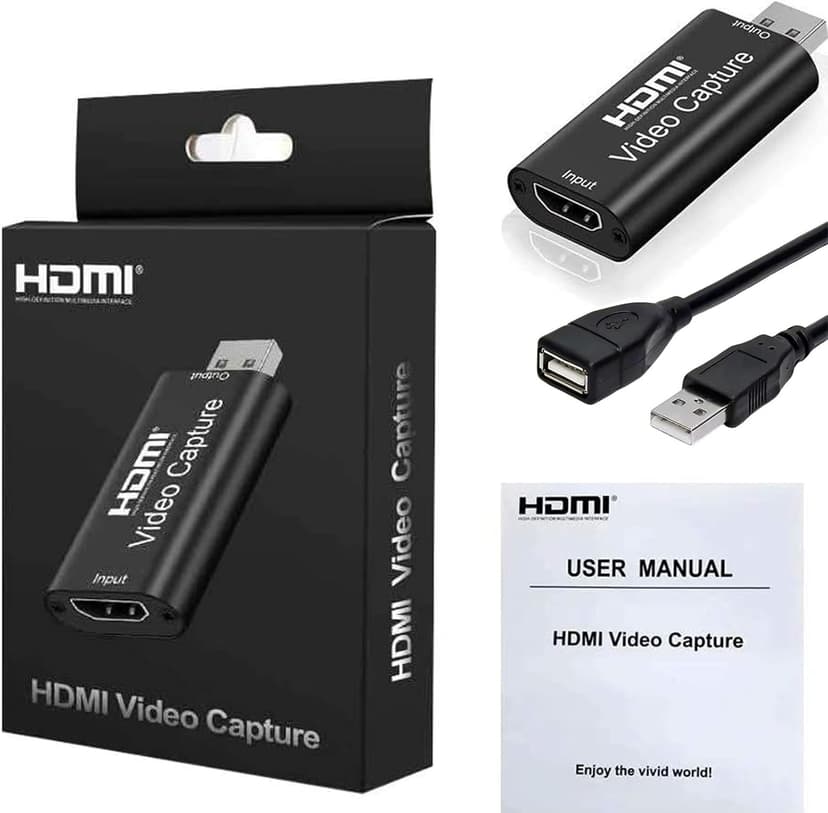 4K HDMI to USB Capture Card with 1080P Output Plug & Play Cam Link Capture Card Adapter Screen Record HDMI Video Capture Device for Streaming/Gaming/Live/Teaching