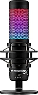 HyperX QuadCast S – RGB USB Condenser Microphone for PC, PS4, PS5 and Mac, Anti-Vibration Shock Mount, 4 Polar Patterns, Pop Filter, Gain Control, Gaming, Streaming, Podcasts, Twitch, YouTube, Discord