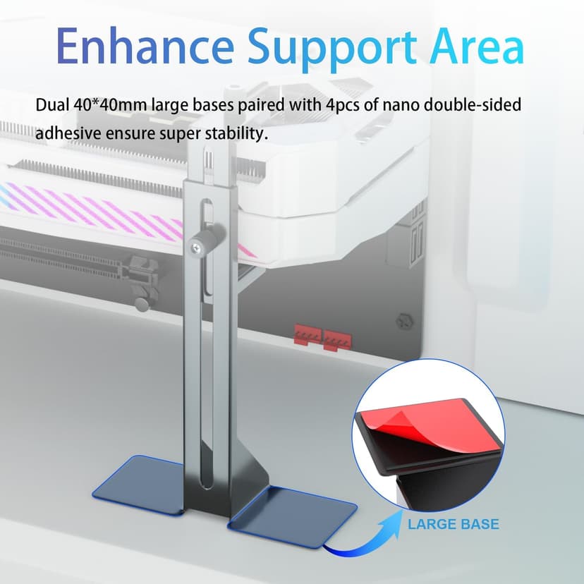GPU Support Bracket, Graphics Card Support, GPU Brace, Video Card Holder Bracket with Bottom Adhesive, GPU Stand, Adjustable Anti Sag GPU Stand 35-120mm, Support GPU 4090 Thickness Support up to 75mm