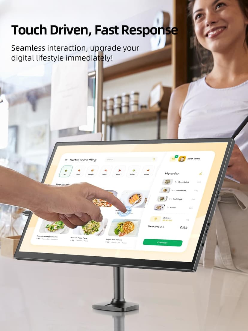 EVICIV 18.5” Portable Monitor Touchscreen | 120HZ 1ms Gaming Monitor | FreeSync, HDR | 400Nits | 1080P FHD IPS | 100% sRGB | VESA & Smart Case | Large Travel External Second Screen for Laptop, Switch